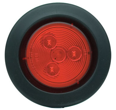 Red Led Trailer Marker Light Kit, 2.5-inch Diameter With Rubber Mounting Grommet