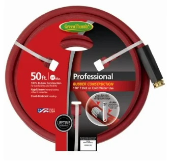 5/8 In. Diameter X 50 Ft. Red Rubber Commercial Hot Water Hose - Model 8695 50