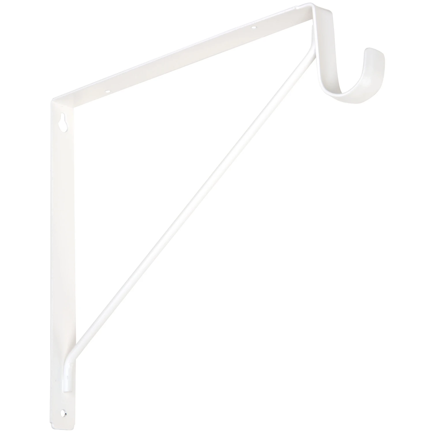 N224-428 White Steel Shelf And Rod Bracket, 125 Lb Capacity