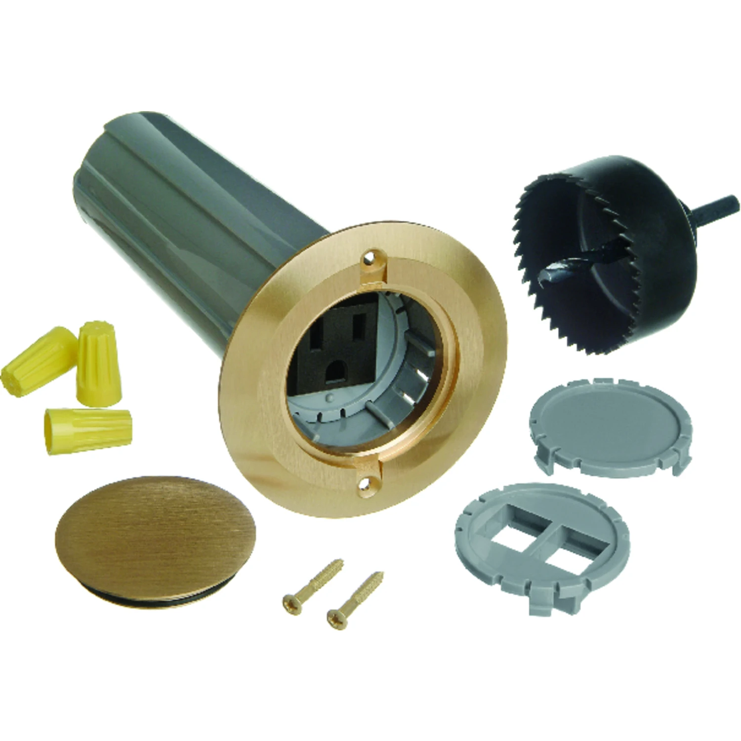 E971fbdi-2 Non-metallic Drop-in Floor Box Kit, 7.02 In D, 1-gang