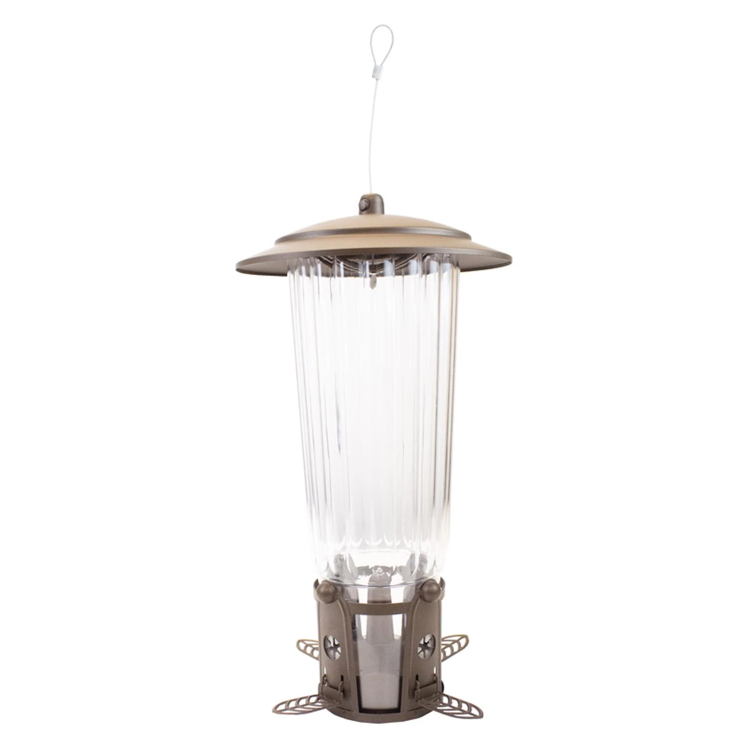 Squirrel-be-gone Max Bird Feeder, 4 Lb Capacity, 4 Ports, Rustic Design