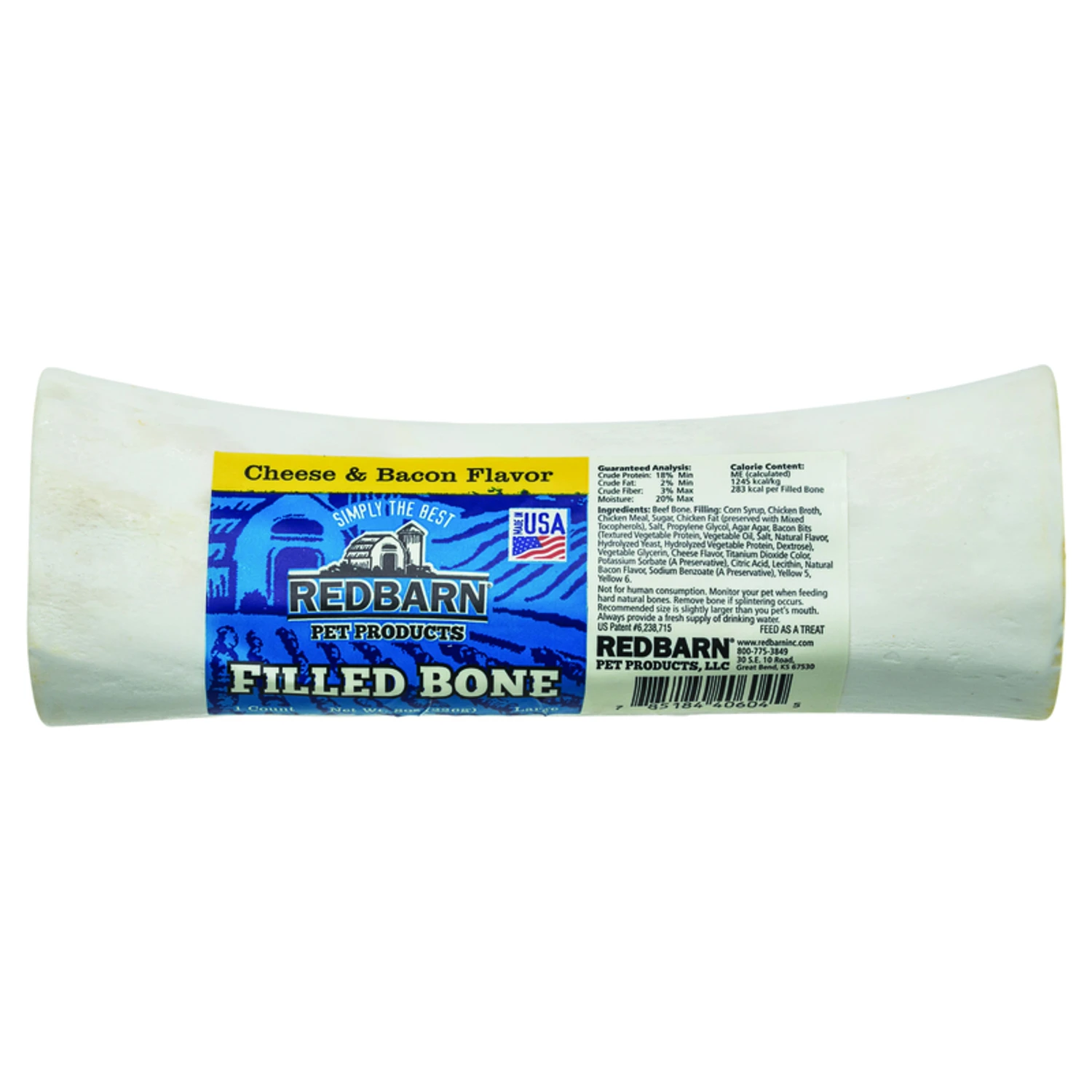 Large Cheese & Bacon Flavor Filled Beef Bone Dog Treat