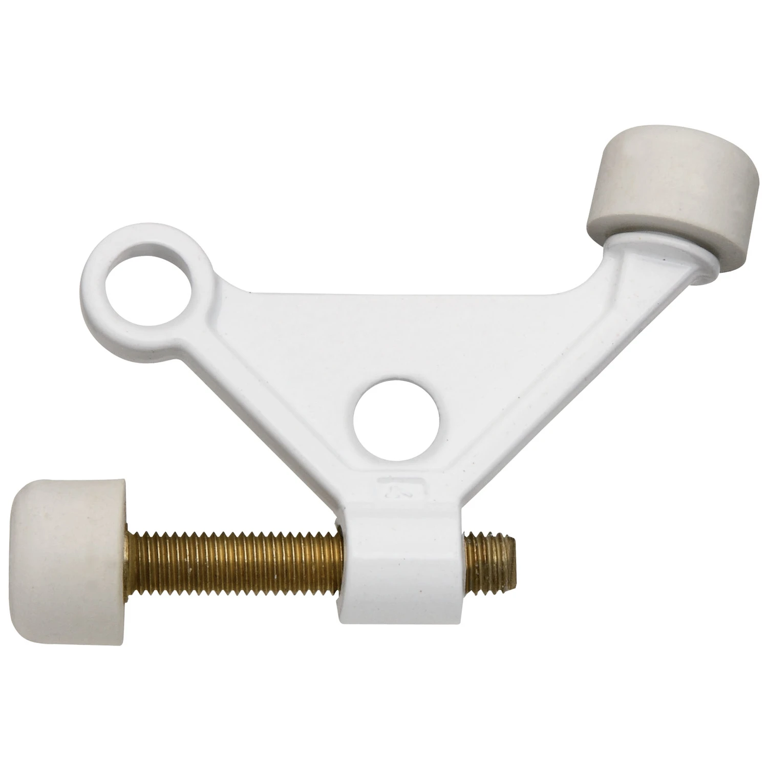 White Zinc Hinge Pin Door Stop, 1-7/8 In Projection, Die-cast Zinc