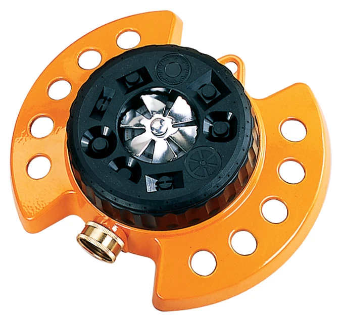 10-15022 Orange Colorstorm Turret Sprinkler With Heavy-duty Metal Base