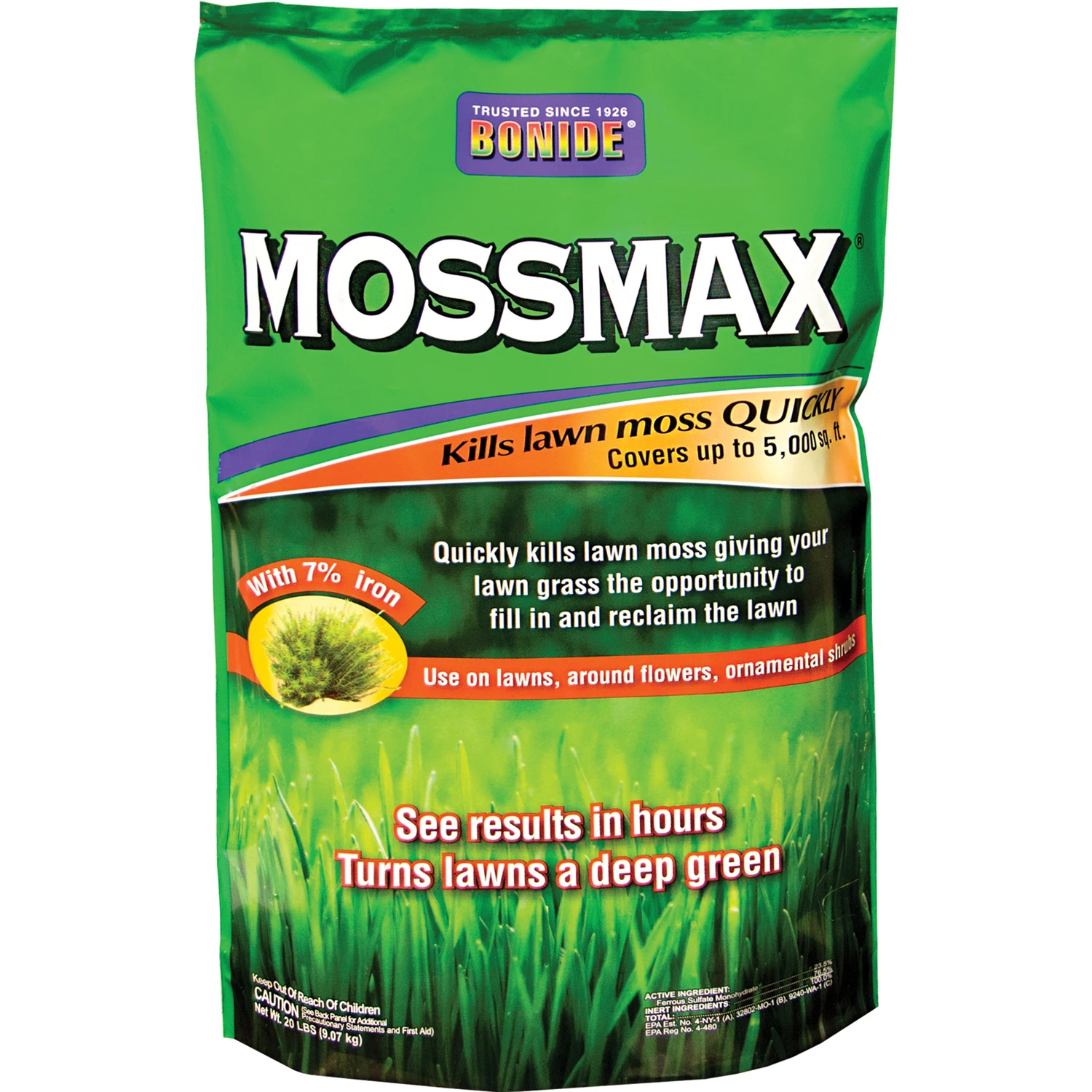 Mossmax 20 Lb Lawn Moss Killer Granules, Model 60730