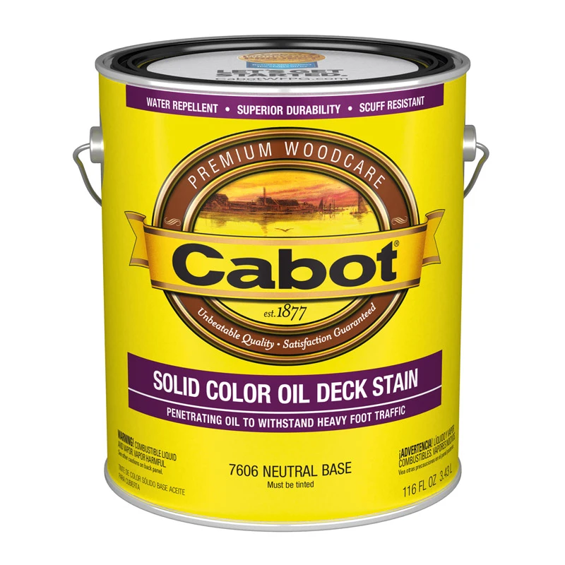 Voc Solid Color Oil Deck Stain, Neutral Base, 1 Gallon, Model 7606