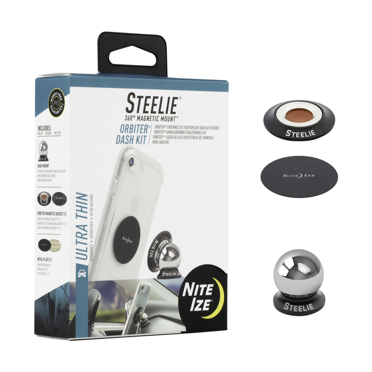 Steelie Orbiter Black Dashboard Mount Kit For All Mobile Devices