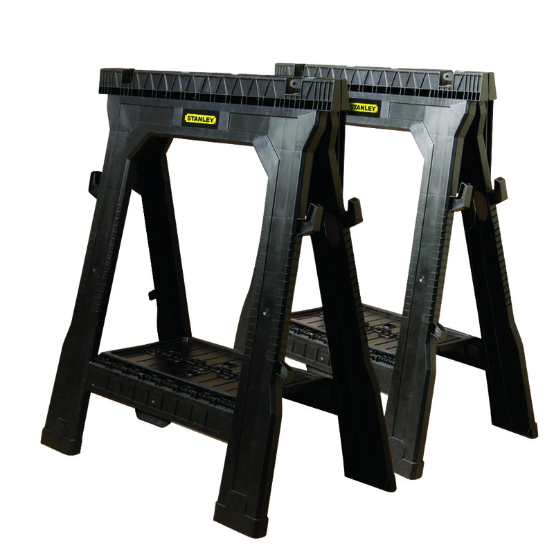 Channellock 27 In. L X 32 In. H Plastic Folding Sawhorse Set, 1000 Lb. Capacity (2-pack)