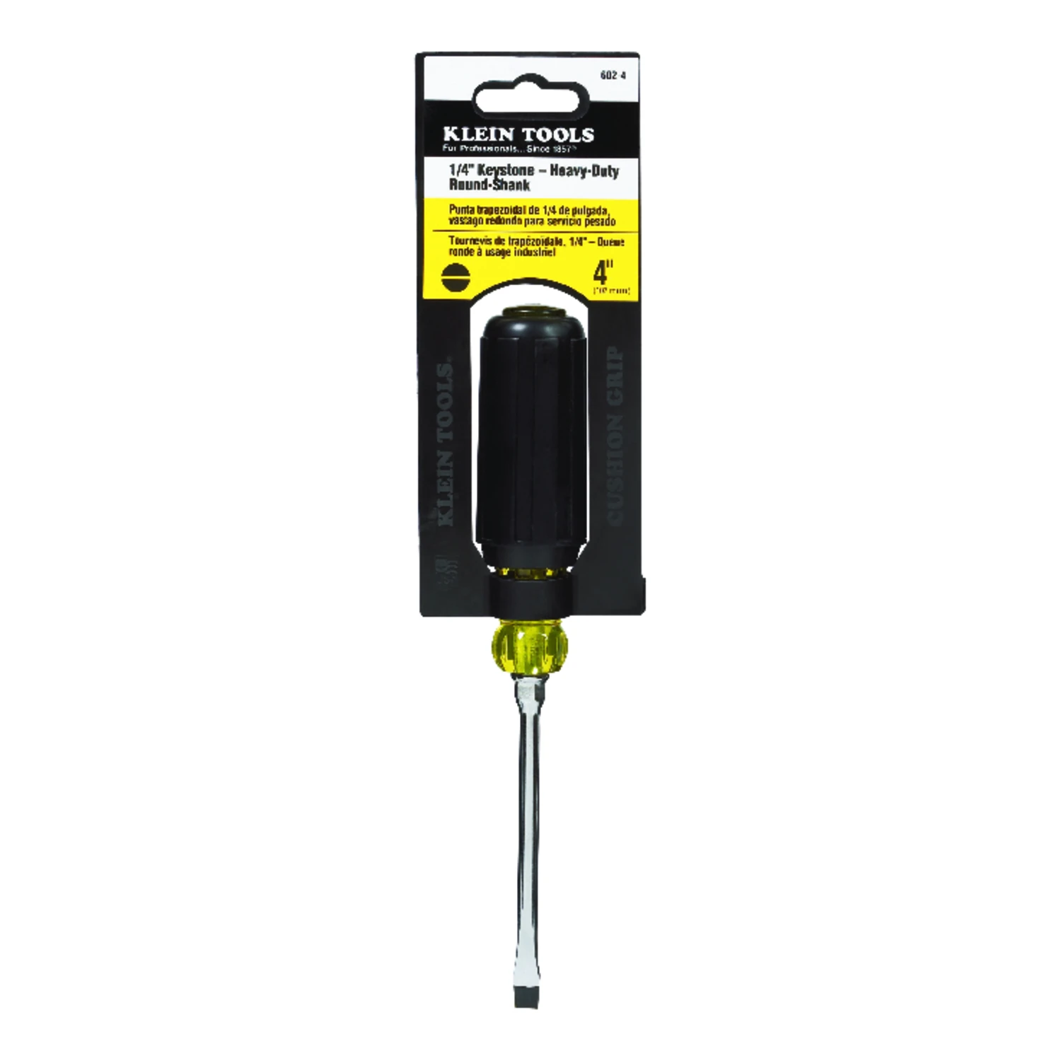 1/4 In. X 4 In. Cushion-grip Slotted Screwdriver Model 602-4