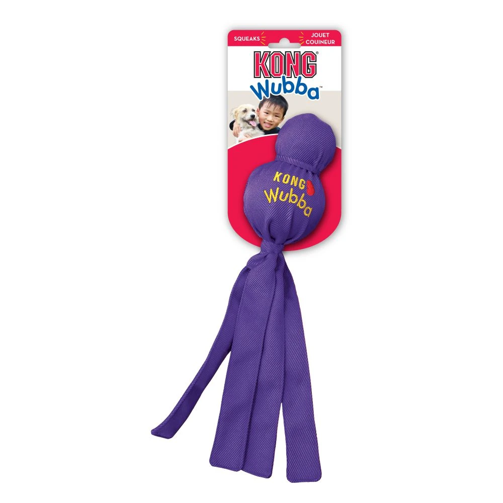 Wubba Dog Toy, Small - Interactive Toss & Tug With Squeaker And Rubber Balls