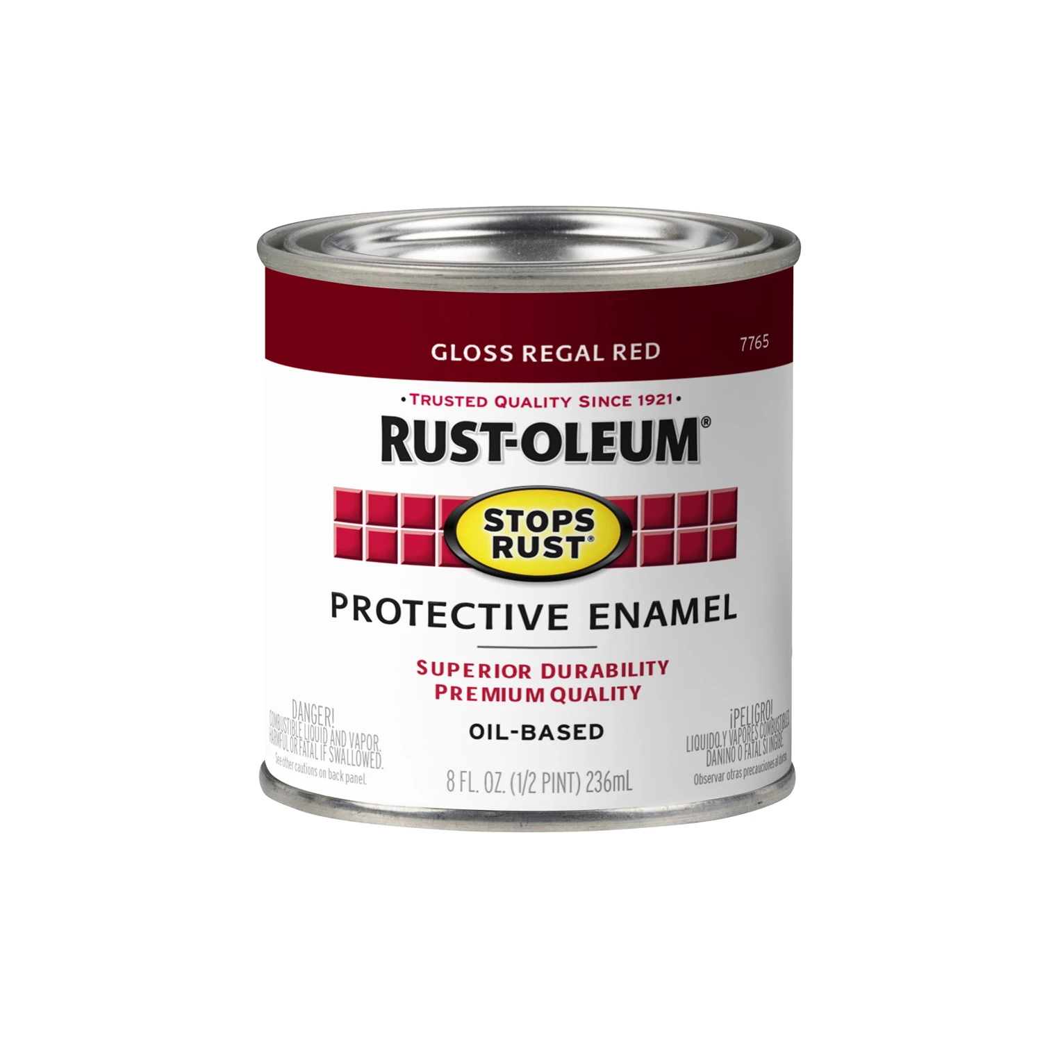 Stops Rust Oil Based Gloss Protective Enamel, Regal Red, 1/2 Pint
