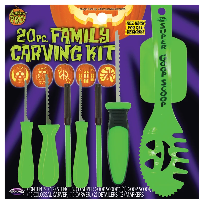 Pumpkin Carving Kit, 12 Stencils & Tools
