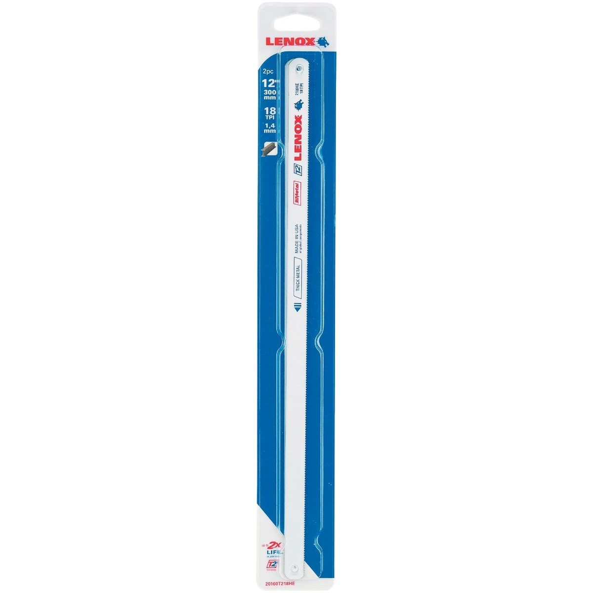 Hacksaw Blade, Bi-metal, 18-tooth, 12 In., 2-pk.