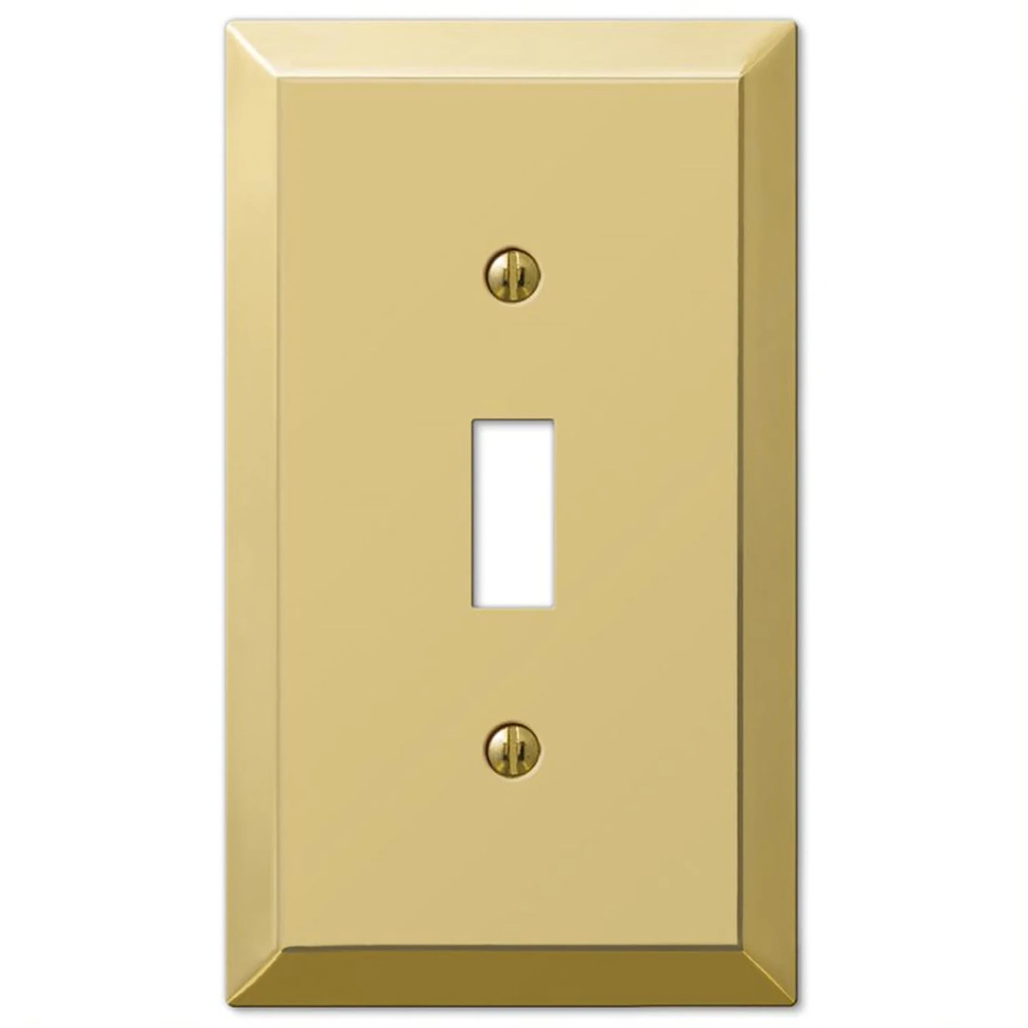 Century Wall Plate, Polished Brass, Steel, 1 Toggle