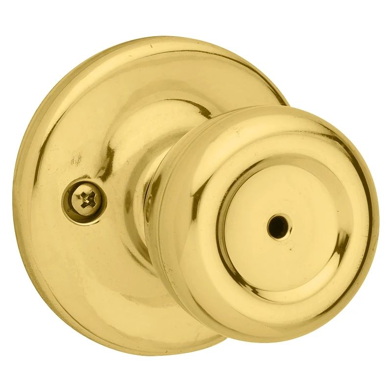 Polished Brass Mobile Home Privacy Lockset, 2-3/8 Backset, Right/left Handed