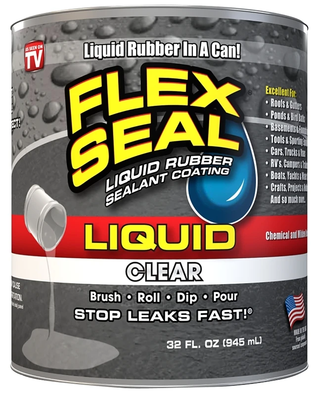 Liquid Rubber Sealant, Clear, 32 Oz. - Waterproof, Flexible Coating