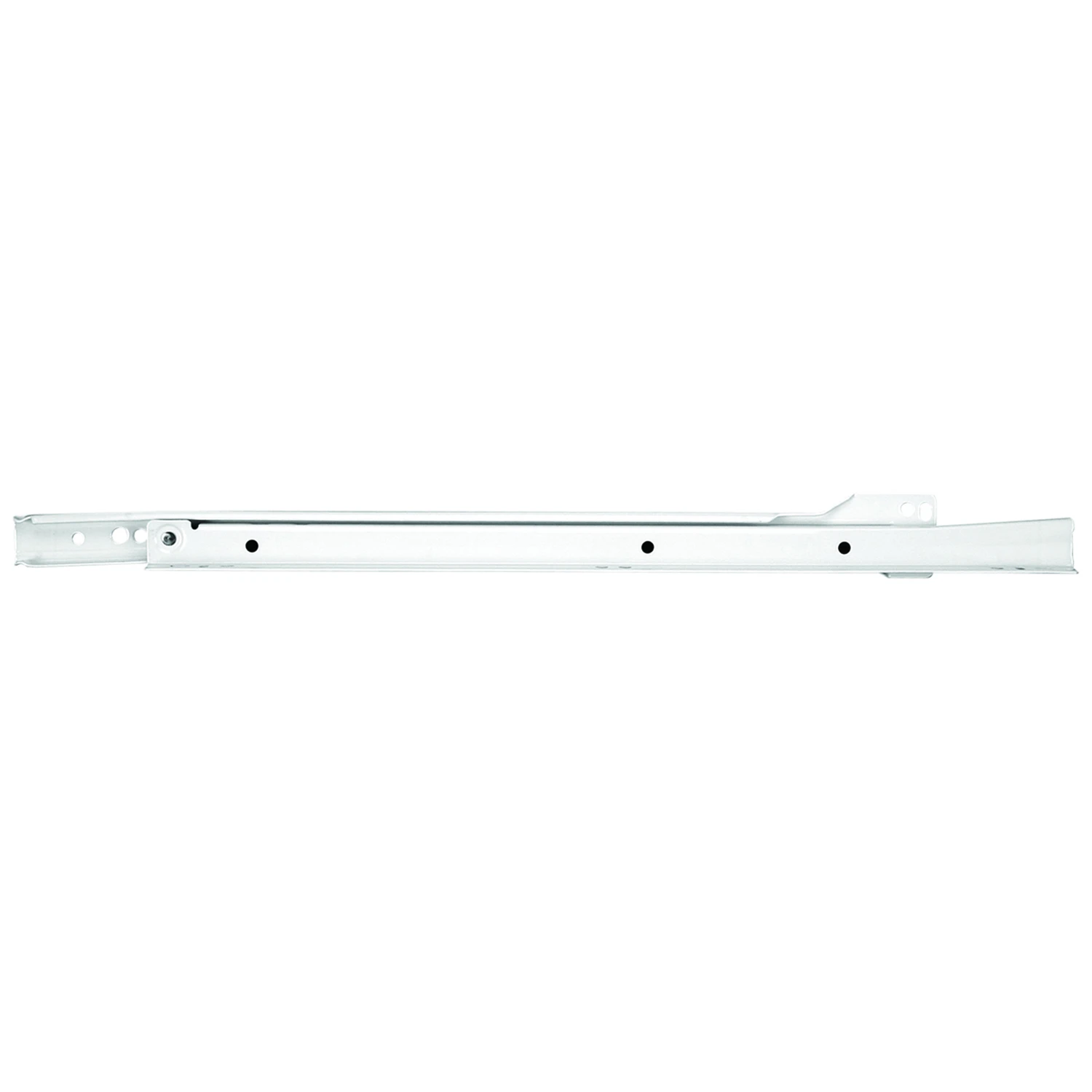 Self-closing Drawer Slide, Medium-duty, White, 16 In.