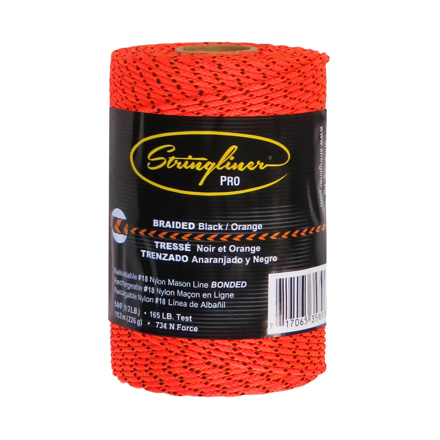 Pro Mason's Line Refill 500 Ft. Black/orange Bonded Braided Line