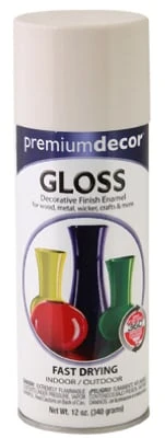 Premium Decor Spray Paint, Heirloom White Gloss, 12 Ounce Can