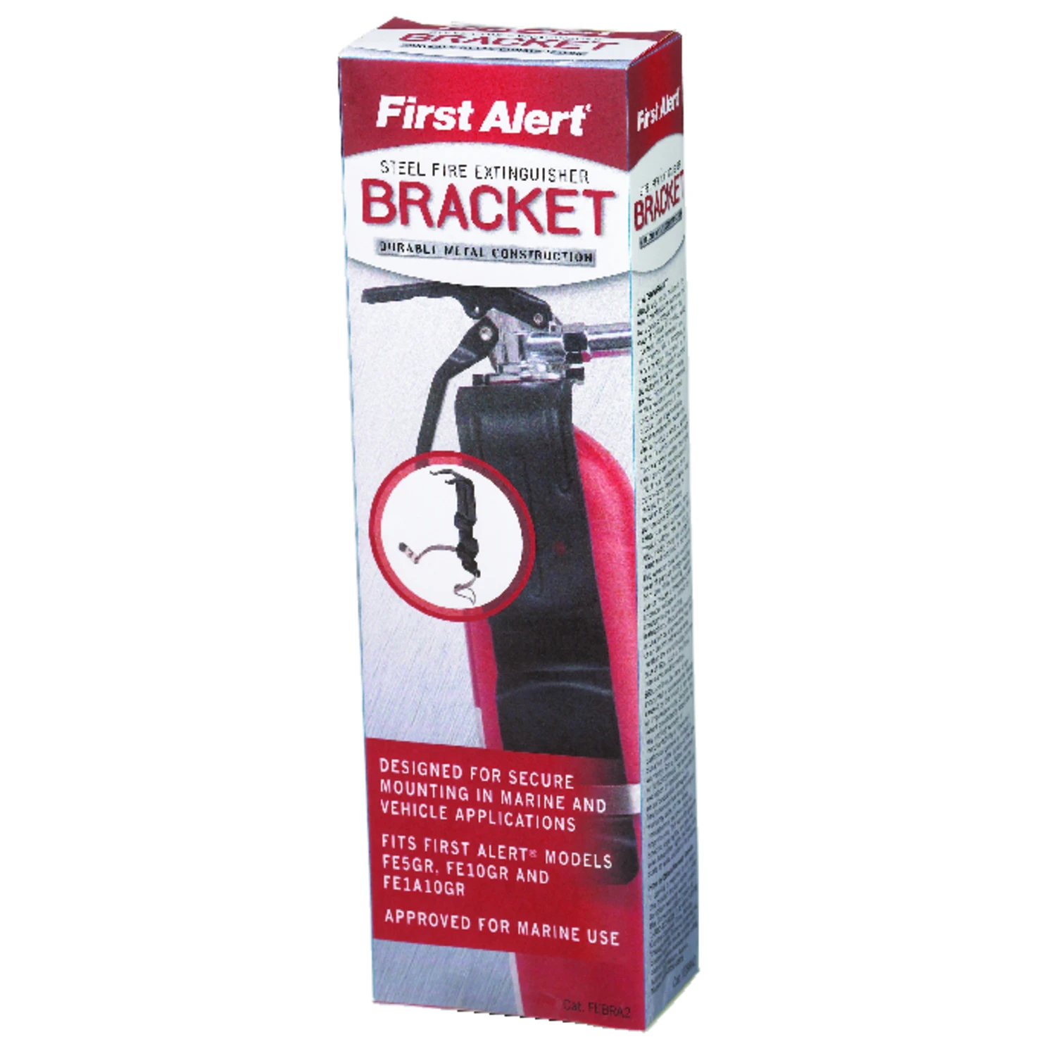 Black Steel Fire Extinguisher Bracket 3.63 In. L For 2.5 Lb Extinguishers