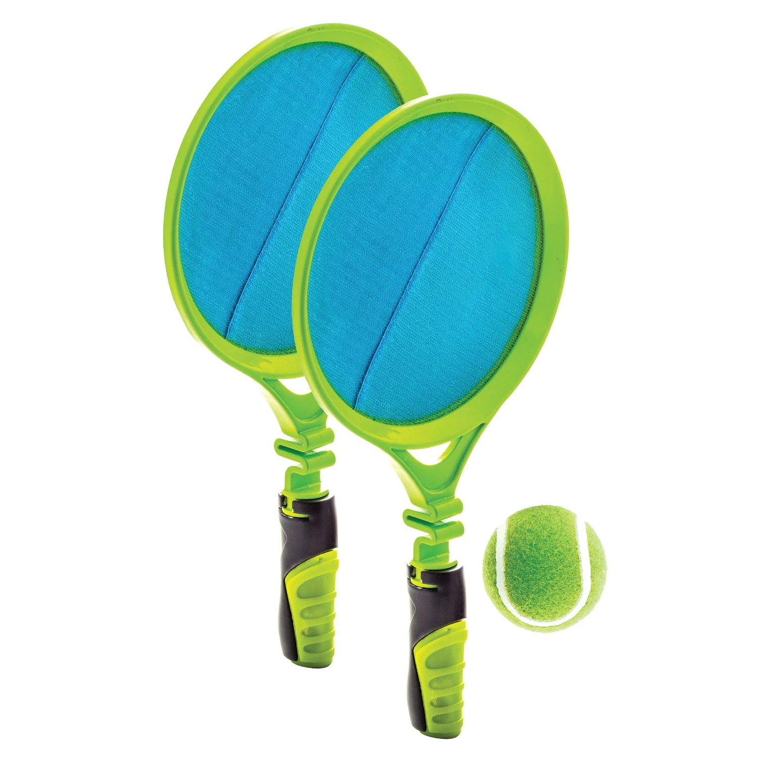 Sports Throw 'n Stick Catching Set With Spring Loaded Handles And Tennis Ball