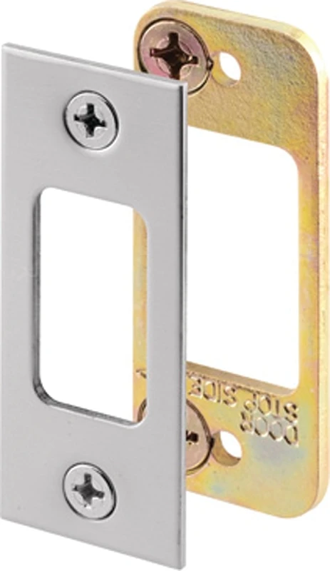 Satin Nickel High-security Deadbolt Strike E-2483 | Heavy-duty Steel Door Security Plate