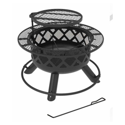 Ranch Fire Pit With Side Tables & Grill Top, 24-inch Model Srfp9624