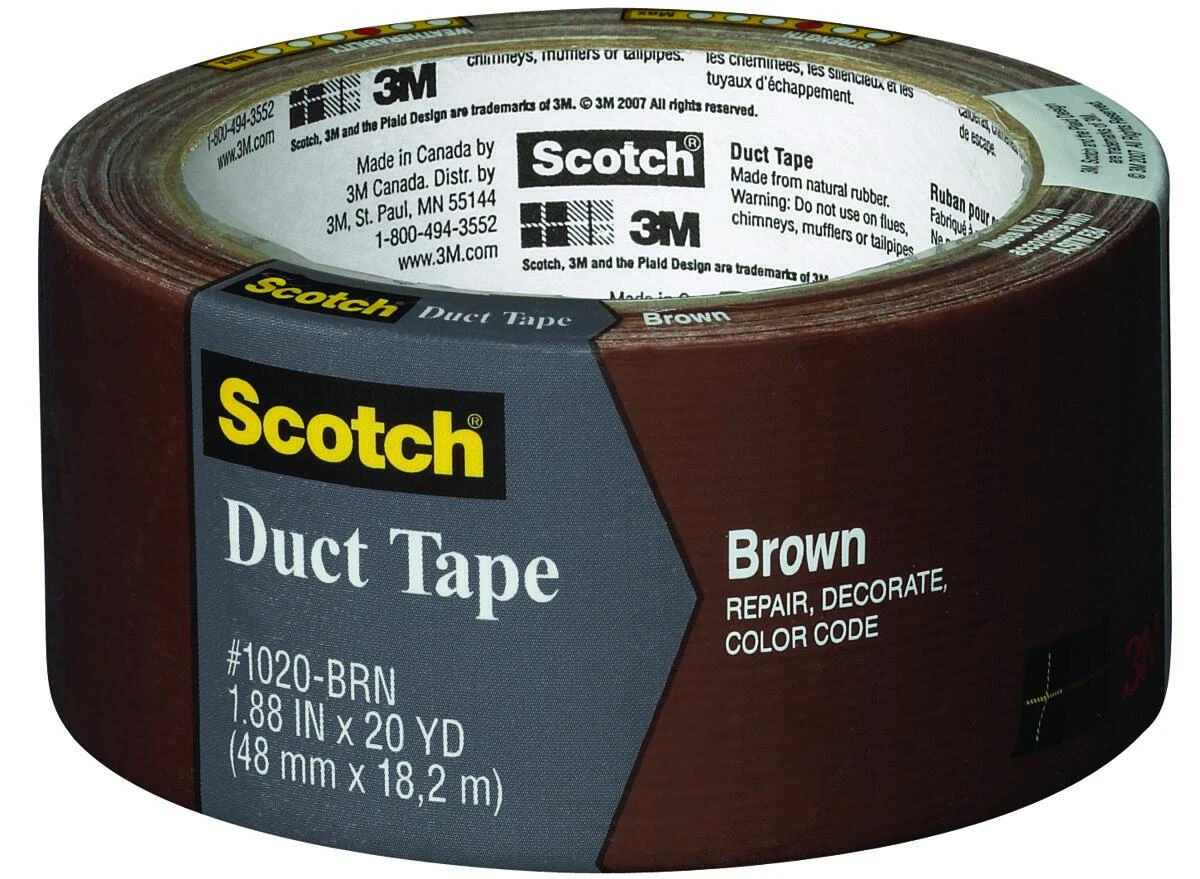 Brown Duct Tape, 1.88 Inches Wide By 20 Yards Long