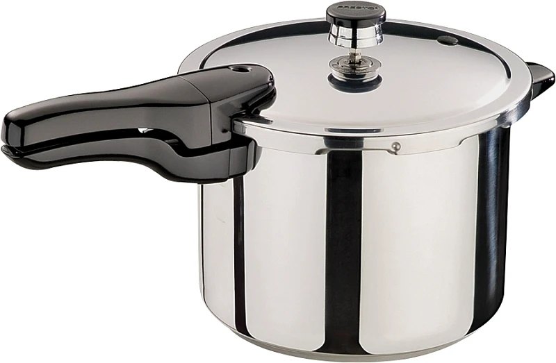 6 Qt. Polished Stainless Steel Pressure Cooker With Cooking Rack And Recipe Book