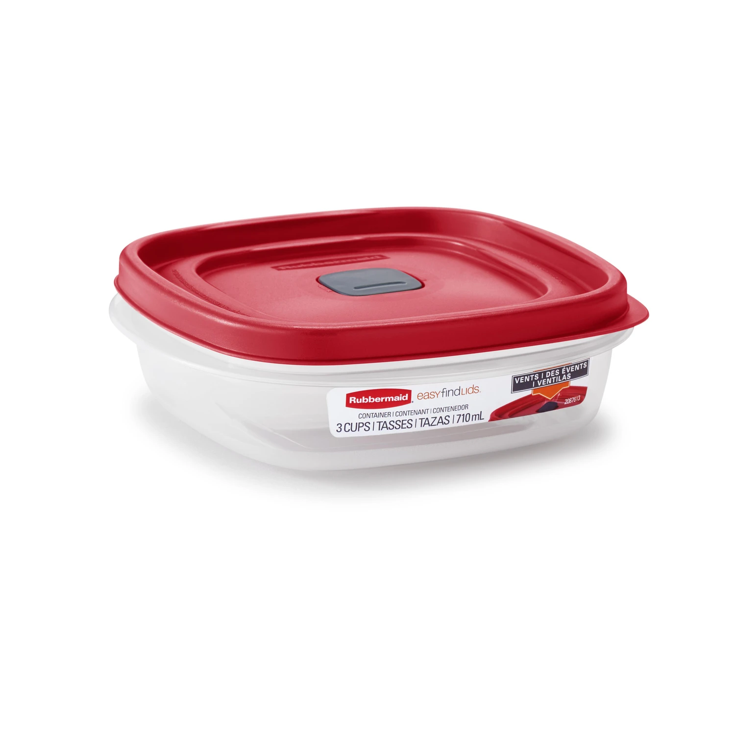 Food Storage Container With Easy-find Lid, Racer Red, 3 Cup