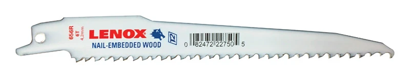 Reciprocating Saw Blade, 6 Tpi, 6-in.
