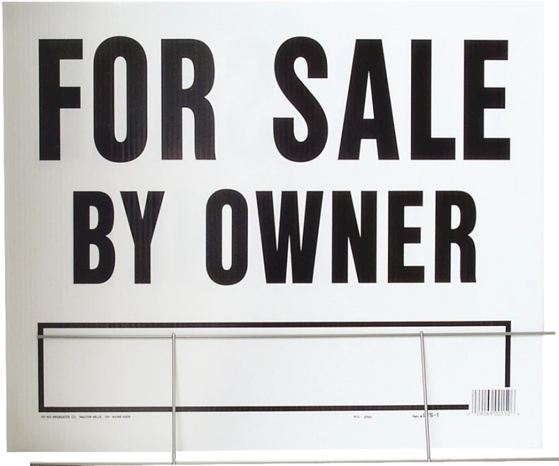 Corrugated Plastic Sign For Sale By Owner – Double-sided, Metal Frame