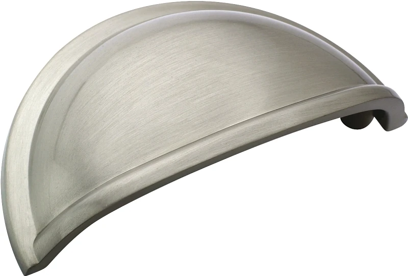 Cup Cabinet Pull, Satin Nickel, 3 In.