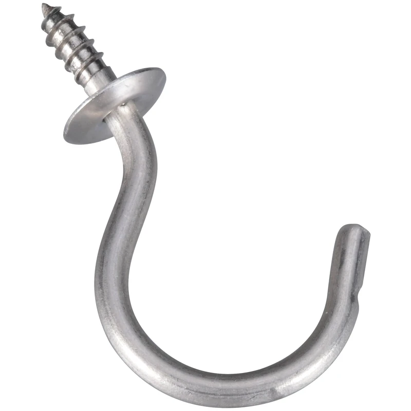 Cup Hook, Stainless Steel, 1-1/2 In.