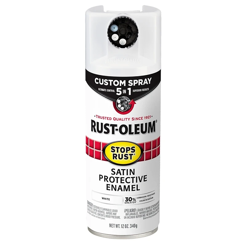 Stops Rust 5-in-1 Satin White Protective Enamel Spray, 12 Oz