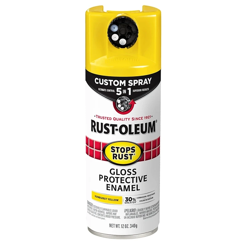 Sunburst Yellow Rust-oleum Stops Rust 12 Oz 5-in-1 Gloss Enamel Spray Paint