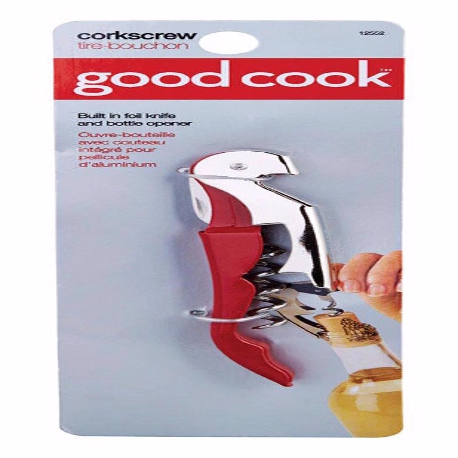 Waiter's Corkscrew Bottle Opener With Foil Cutter And Lever Action