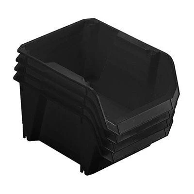 Storage Bin, Black Polypropylene, #3, 4-pk.