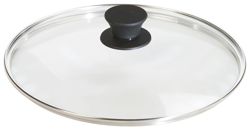 10.25 In. Tempered Glass Lid With Stainless Steel Rim And Silicone Knob
