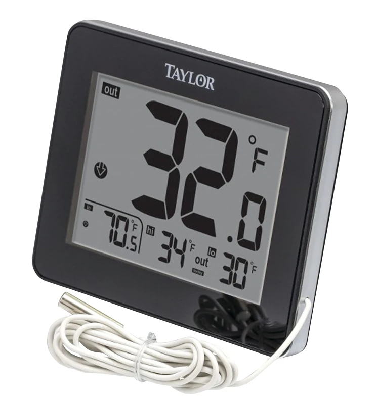8 In. W X 6 In. H Plastic Digital Indoor & Outdoor Thermometer With 10 Ft Probe