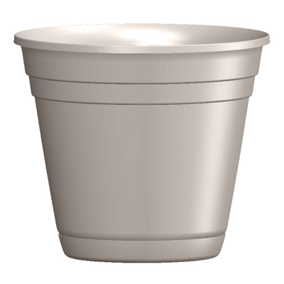 Riverland Planter With Saucer, Taupe Resin, 10 Inch