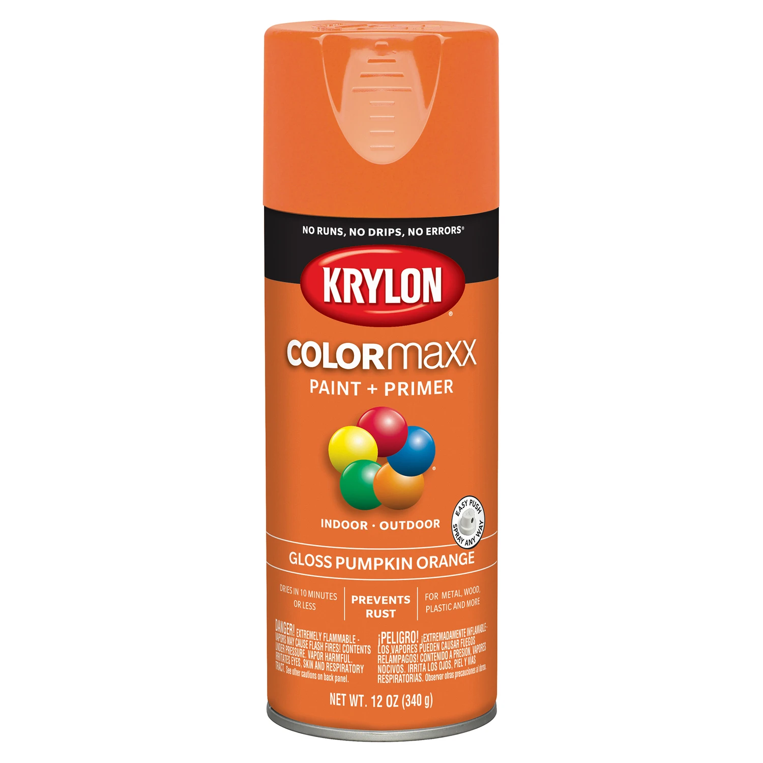 Colormaxx 12 Oz. Gloss Spray Paint, Pumpkin Orange - Rust Protection