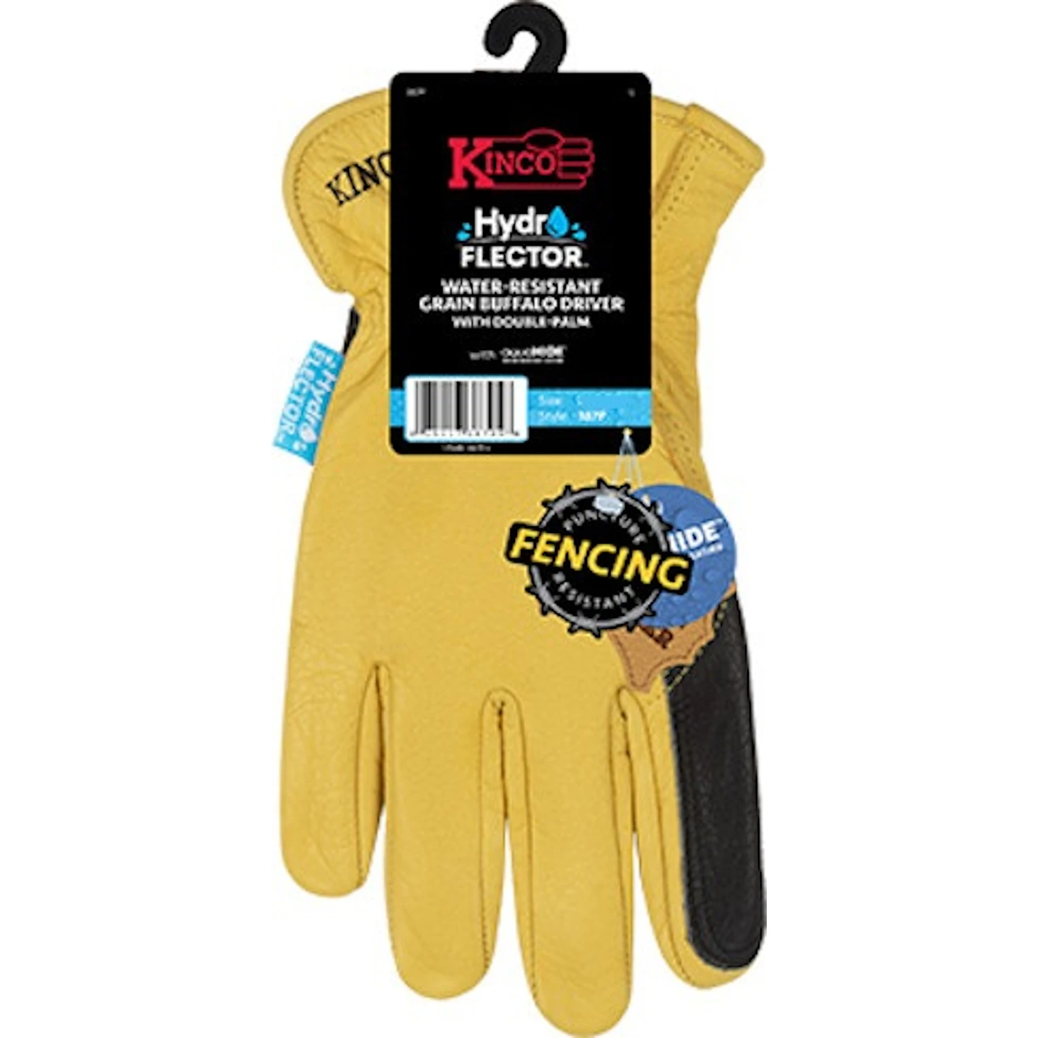 Hydroflector Men's Indoor/outdoor Full Grain Buffalo Driver Gloves Black/gold Xl