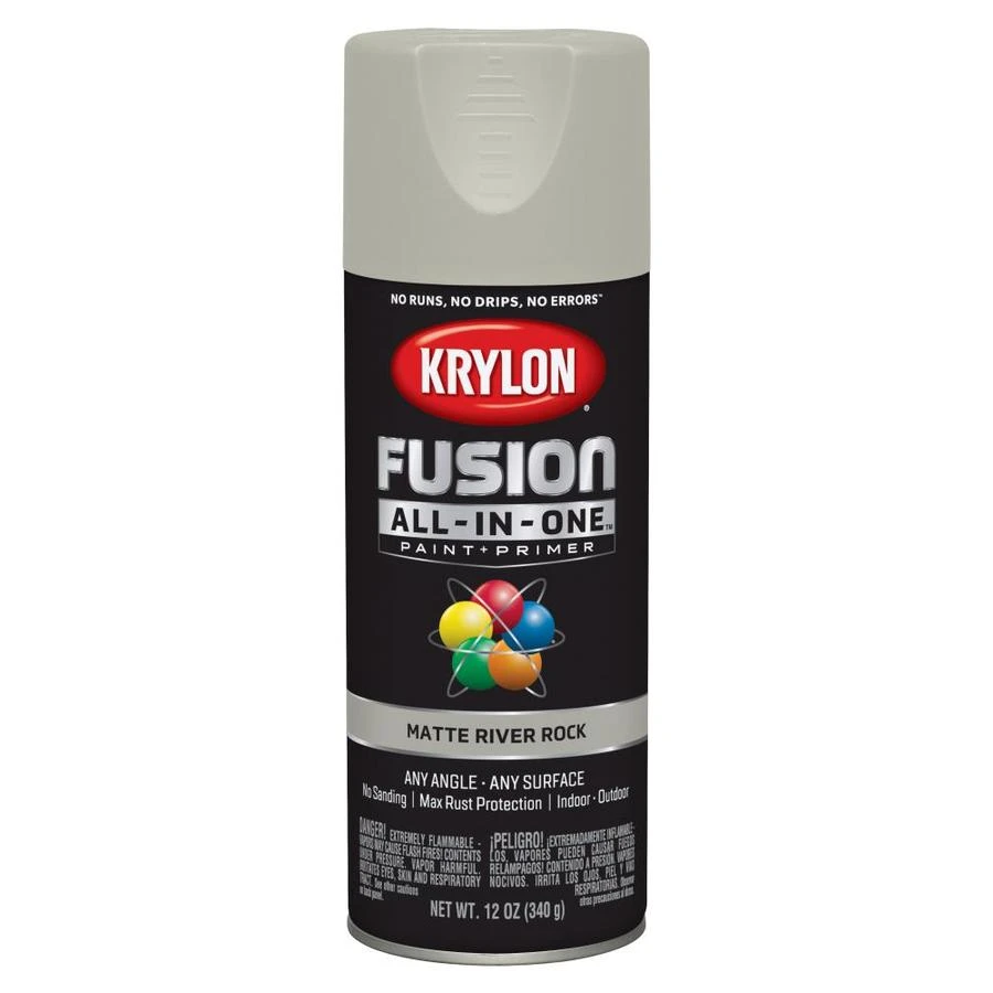 Fusion All-in-one Spray Paint + Primer, Matte River Rock, 12-oz.