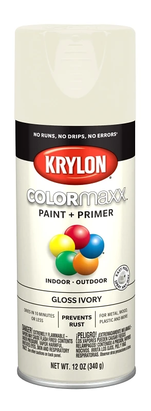 Colormaxx 12 Oz. Gloss Spray Paint, Ivory - Rust Protection & Fast Coverage