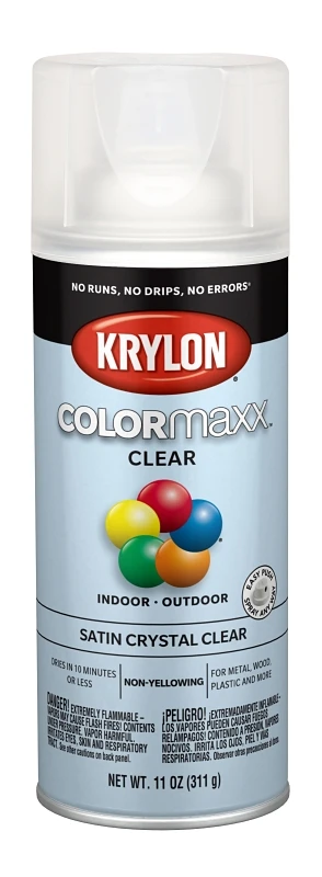 Colormaxx 11 Oz. Satin Crystal Clear Spray Paint With Primer