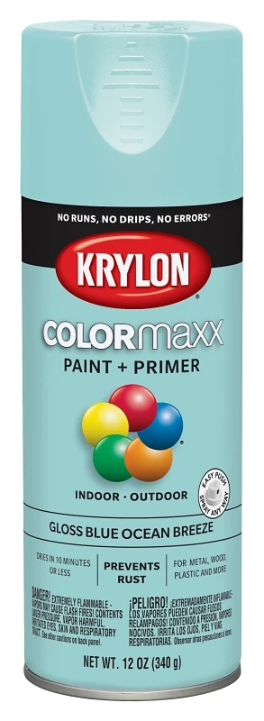 Colormaxx 12 Oz. Gloss Spray Paint, Blue Ocean Breeze - Rust Protection