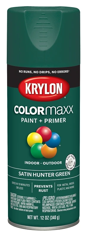 Colormaxx 12 Oz. Satin Spray Paint, Hunter Green - Rust Protection