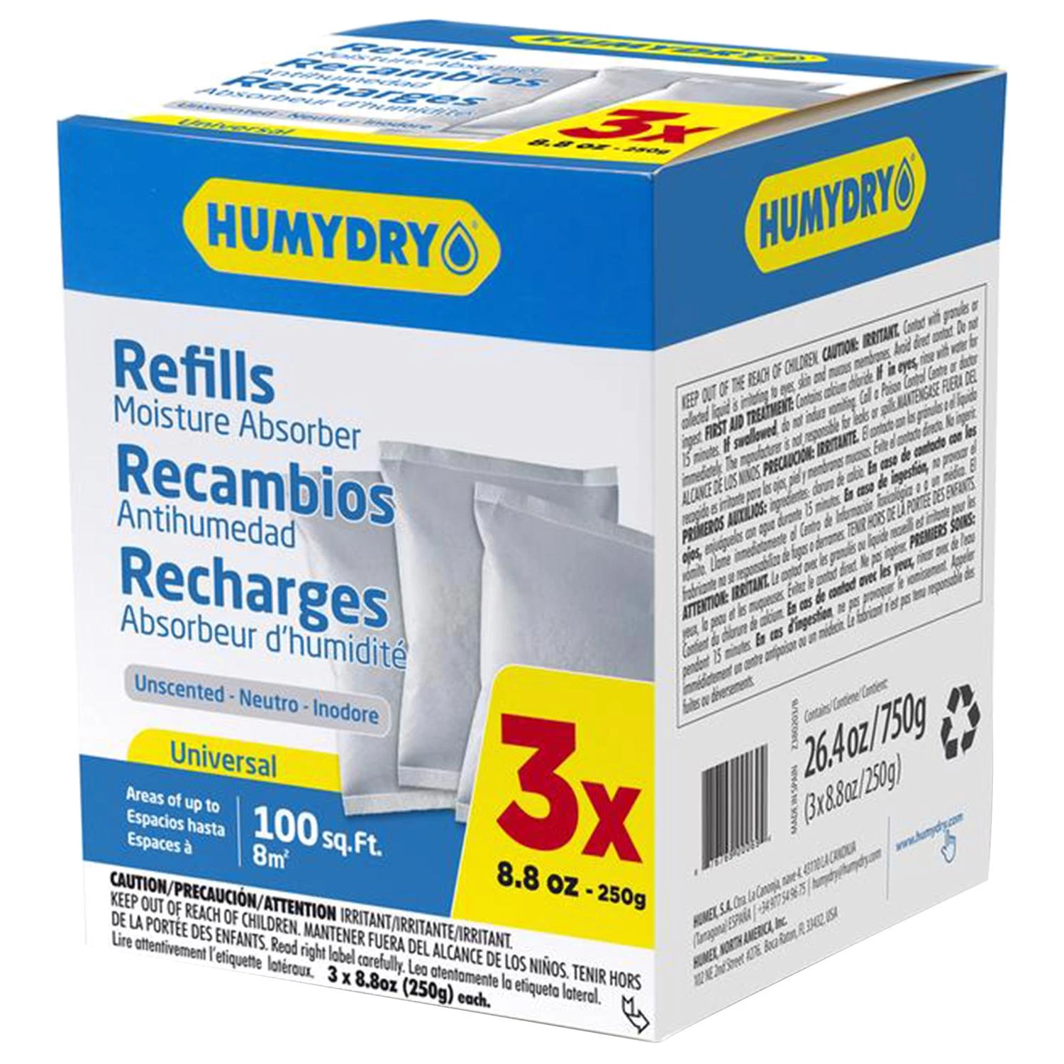 Refill 8.8 Oz. Unscented Moisture Absorber (pack Of 3)