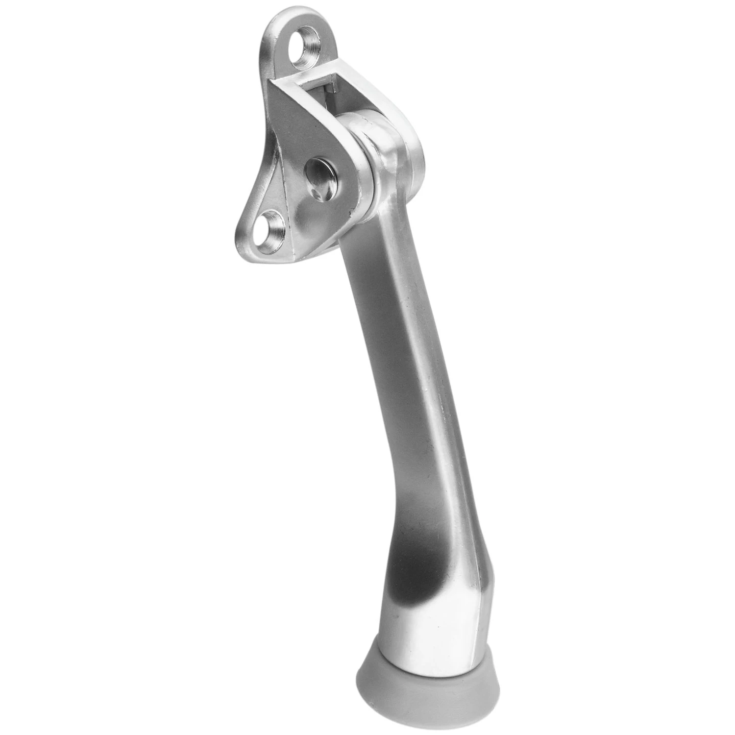 National V2384 Satin Chrome Kickdown Door Holder - 4 Inch Die-cast Zinc